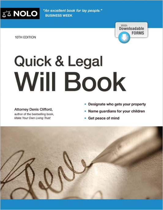 Quick & Legal Will Book (Updated Legal Content)