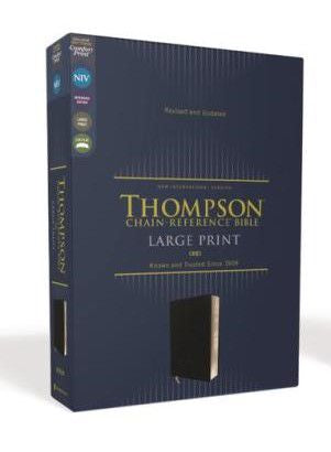 NIV, Thompson Chain-Reference Bible, Large Print, European Bonded Leather, Black, Red Letter, Comfort Print - Backorder